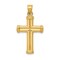 14K Yellow Gold Cross Pendant Charm Religious Jewelry 35 X 19mm